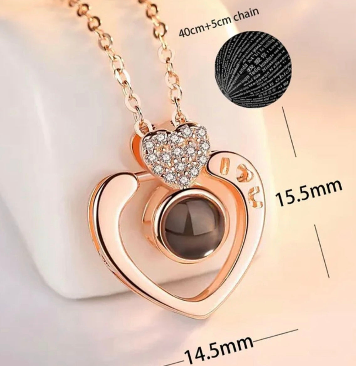 Collar Te Amo En 100 Idiomas 🧡+ Caja De Regalo 🎁